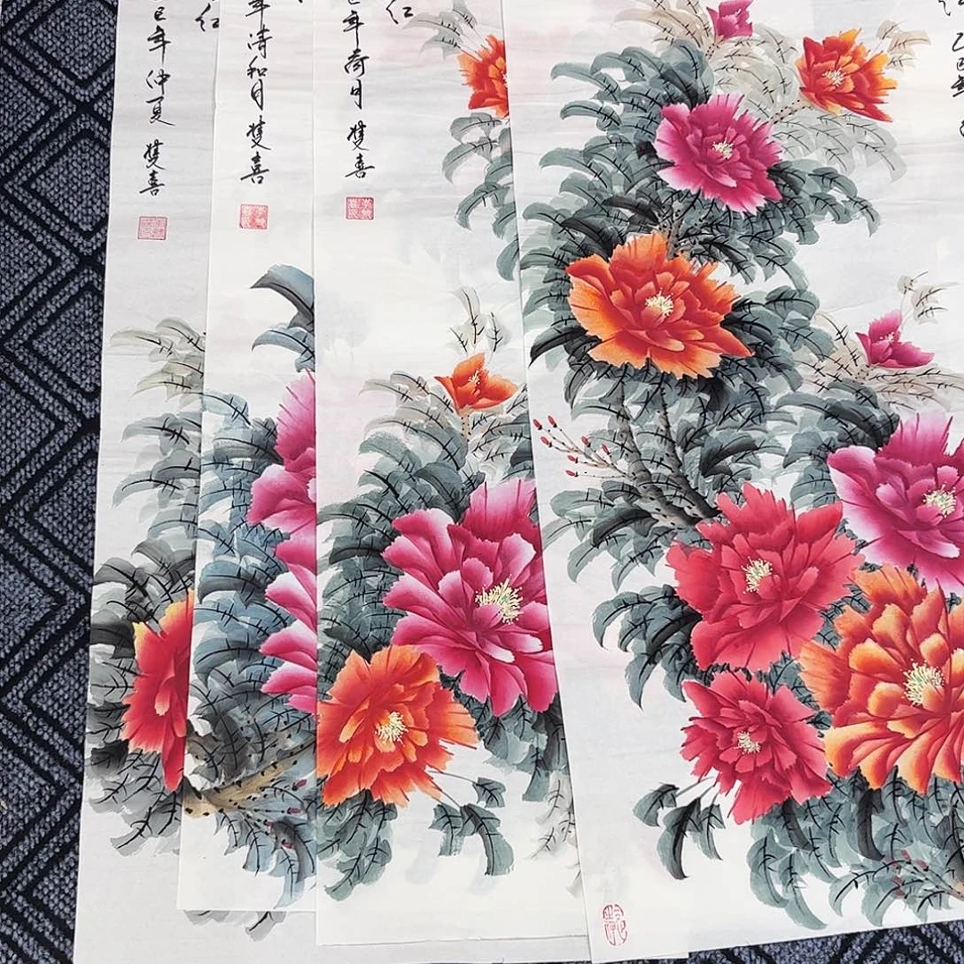梵***思国画李双喜老师三尺花鸟作品旭4