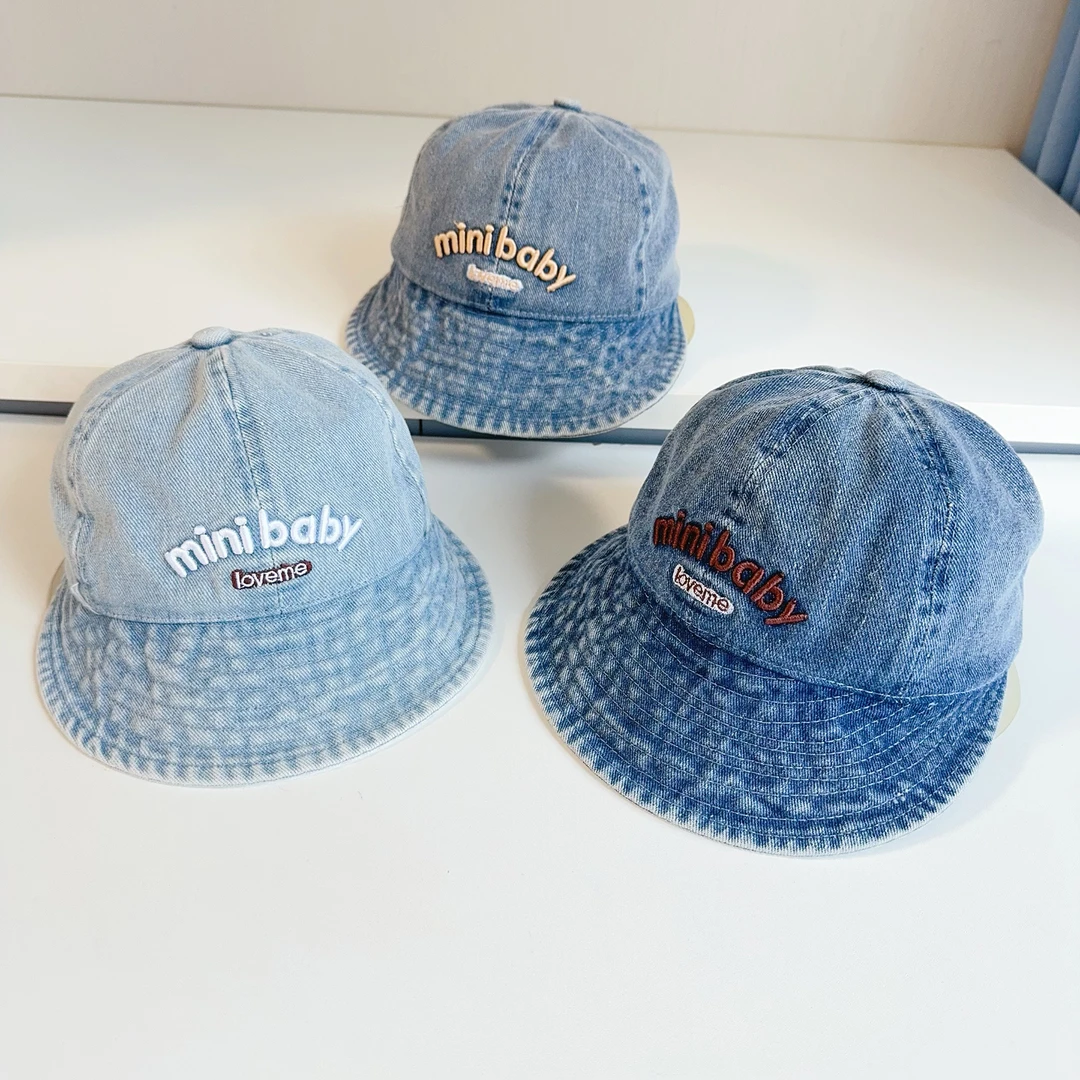 儿童大檐遮阳鸭舌帽子宽檐防晒宝宝休闲字母男童牛仔字母小孩帽子