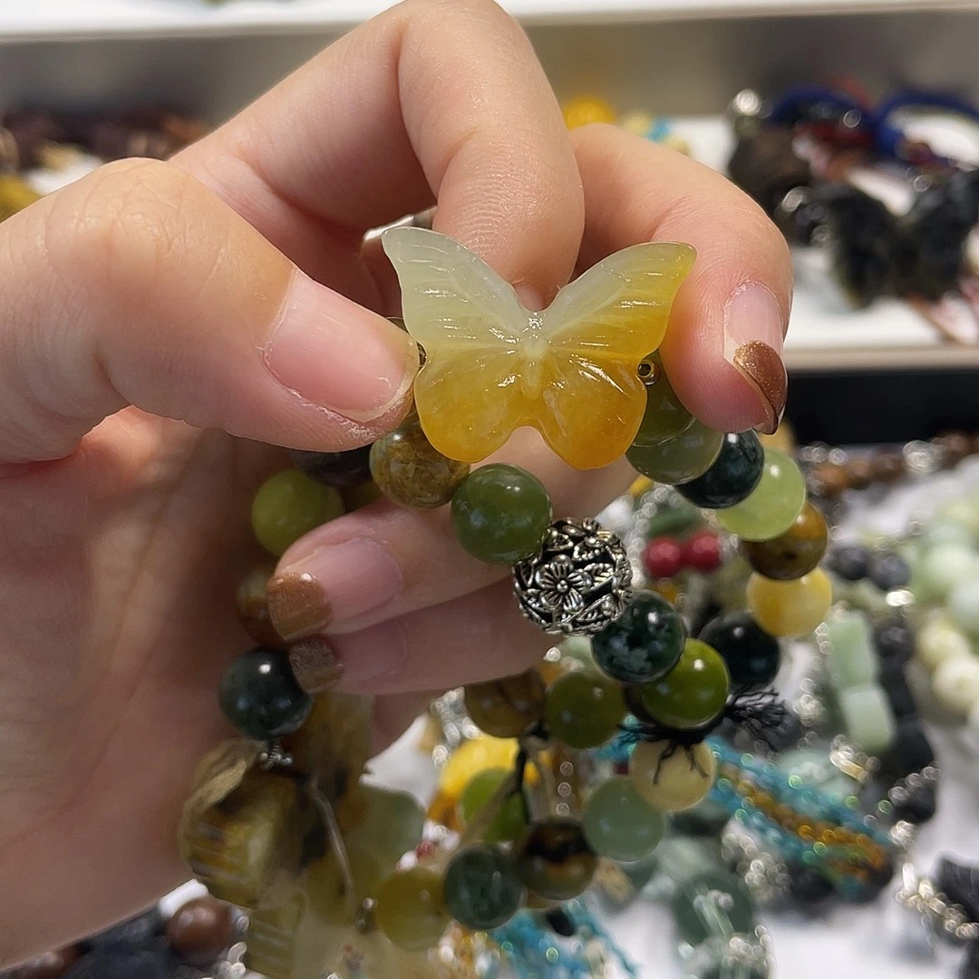 酱***紫蛇纹石玉合金颈饰