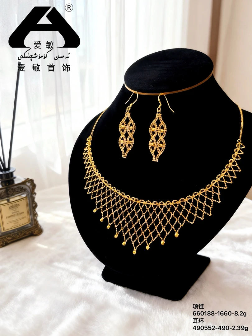 链子925银莫桑石 爱民纯银首饰套装