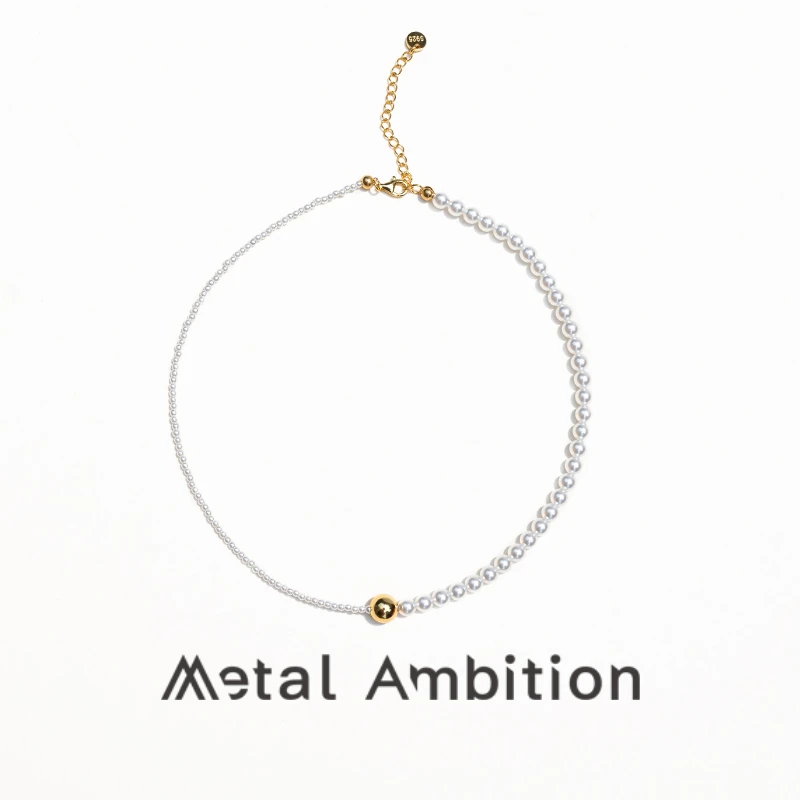 吊坠925银仿珍珠 纯银项链女