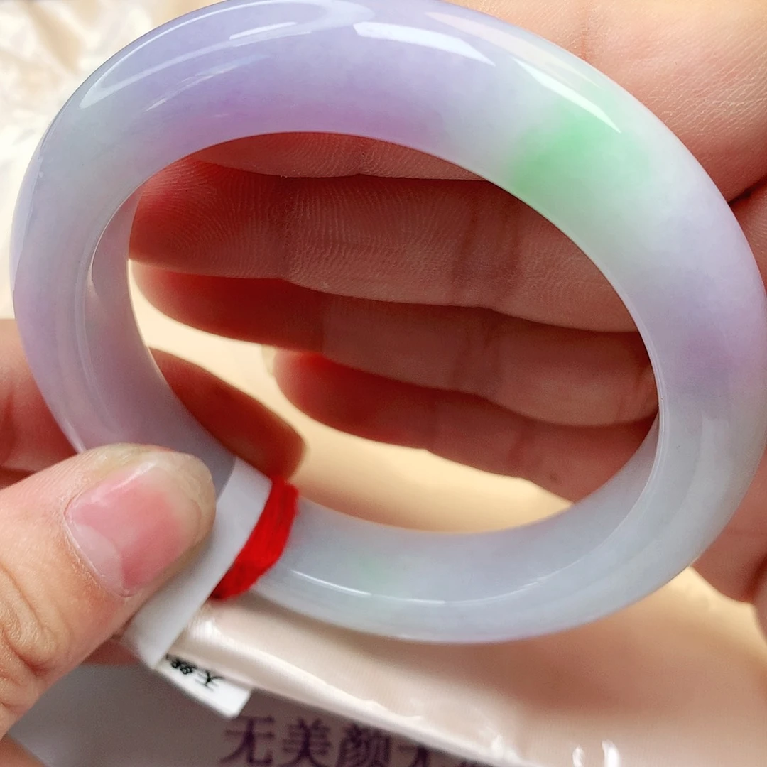 未镶嵌手镯翡翠A货翡翠老坑紫罗兰飘阳绿307号