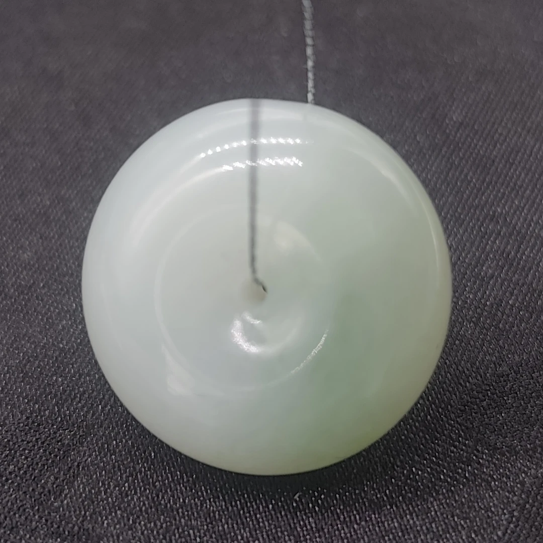 【国玉甄品】 PA030 和田玉翠青平安扣吊坠22-23mm