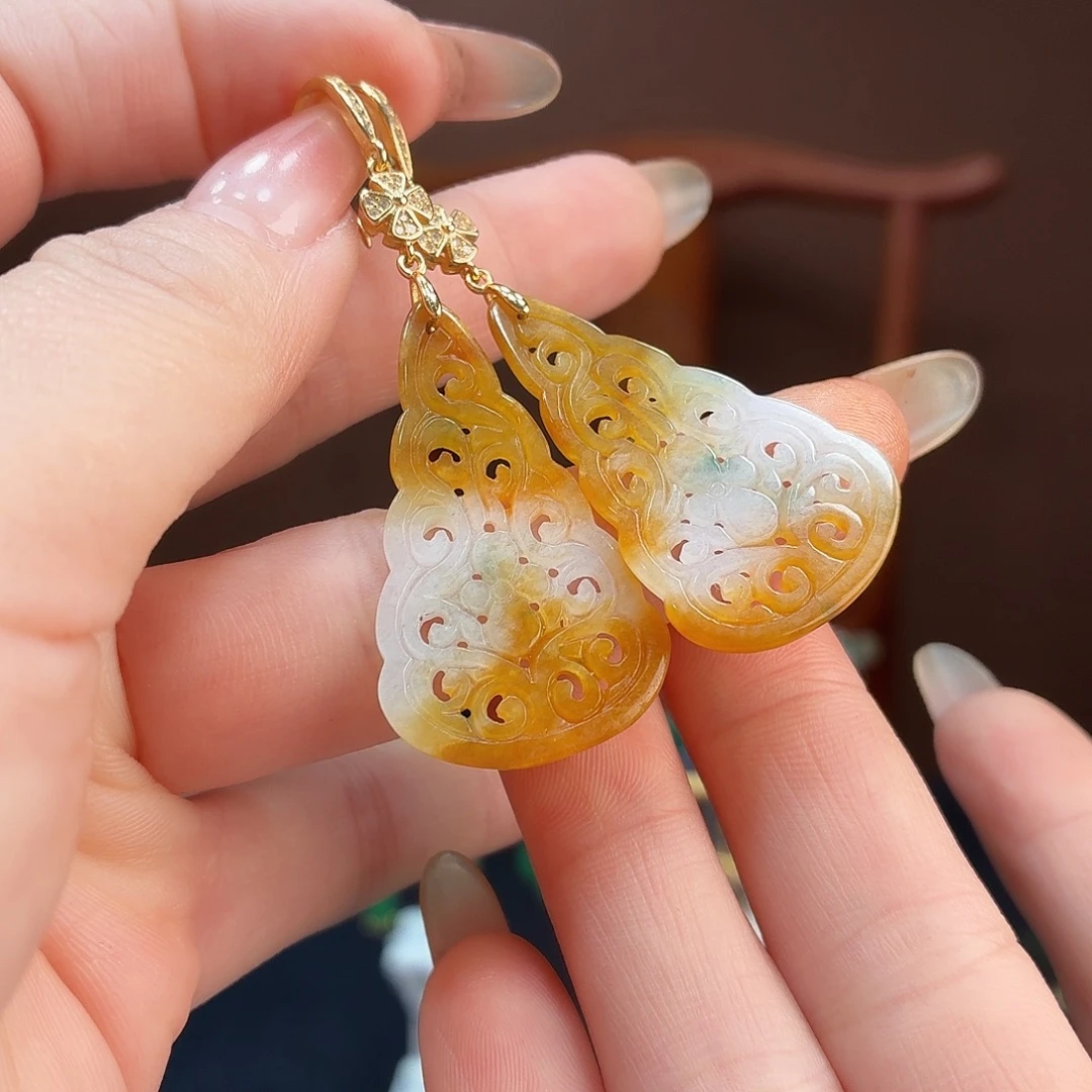 翡翠银S925镶嵌耳饰