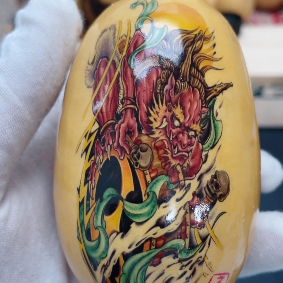 竹实心竹手把件葫芦彩绘011