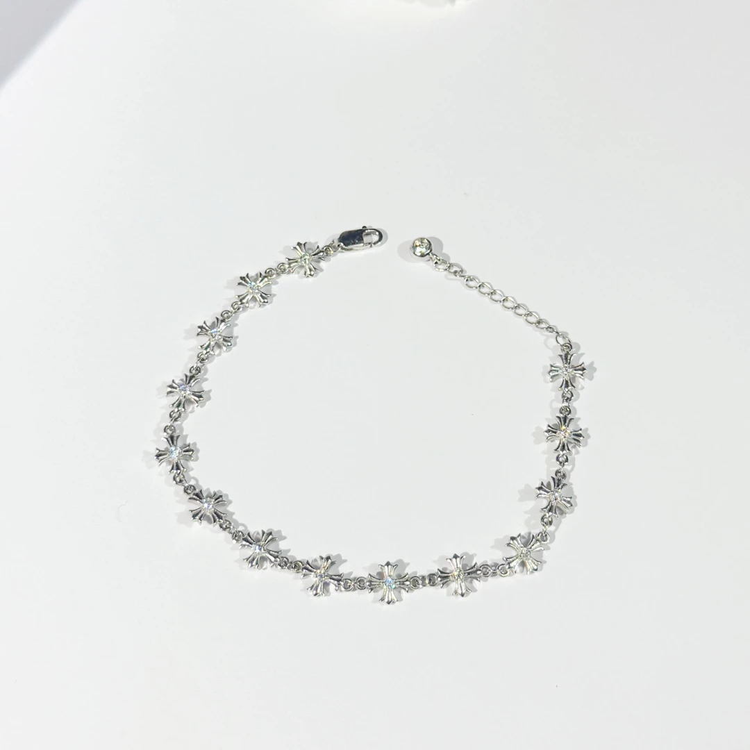 铂金PT950十字架时尚精美气质手链