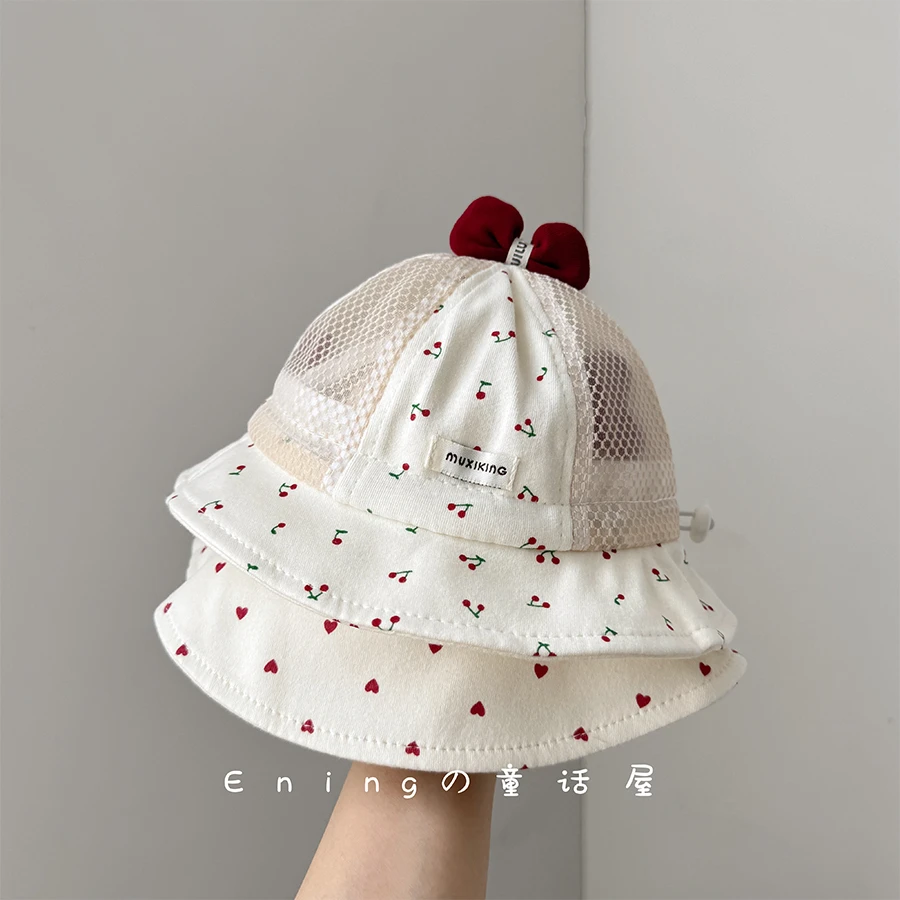 婴儿帽子渔夫帽春夏季薄款网眼透气宝宝女童遮太阳防晒公主小月龄