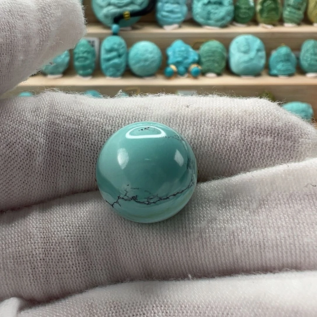 未镶嵌绿松石圆珠14.7mm