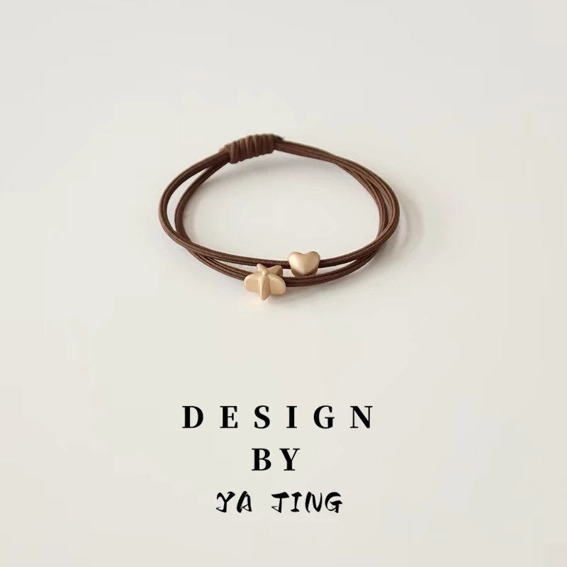 韩国简约双层发圈基础款高弹力耐用橡皮筋女扎头发绳百搭马尾头绳