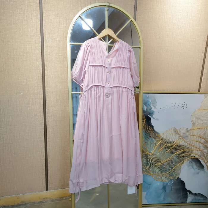 CJ98孕妇粉色连衣裙100-130