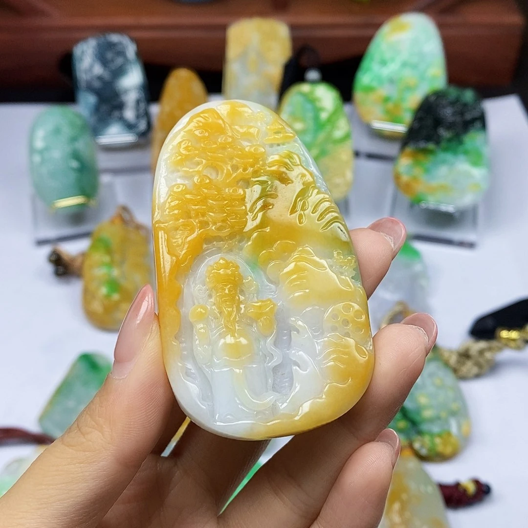 颈饰未镶嵌翡翠天然翡翠A货