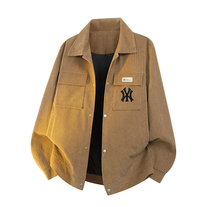 DeweLvum潮牌美式复古时尚痞帅百搭休闲宽松工装翻领夹克外套男士