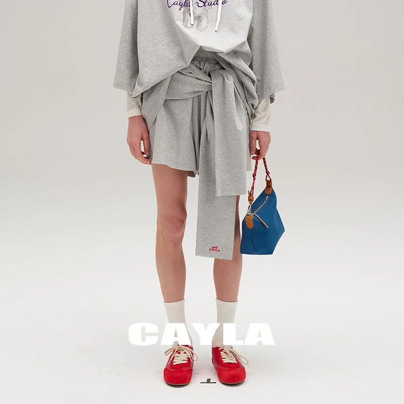 CAYLA25AW系腰绑带不规则短裤003