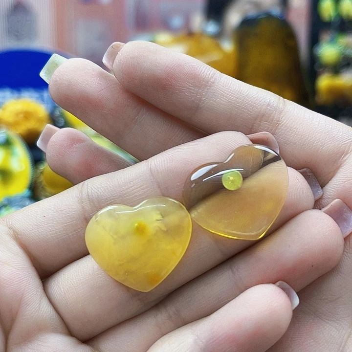 琥珀颈饰银S925镶嵌耳环