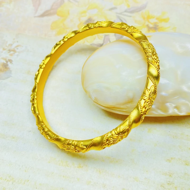 手镯 爆款K0191经典黄色玫瑰花ab闭口手镯多样性发货48091