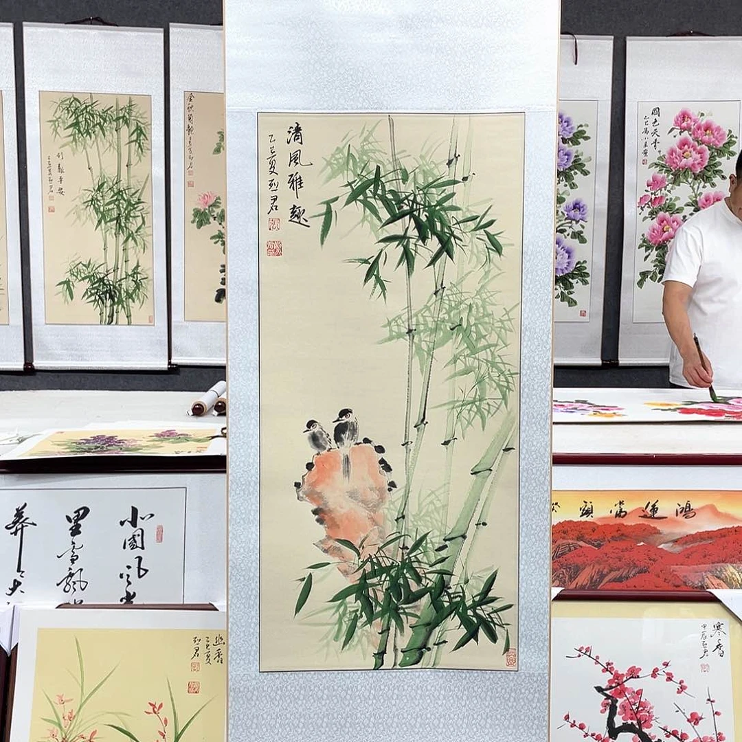 国画手绘手写作品