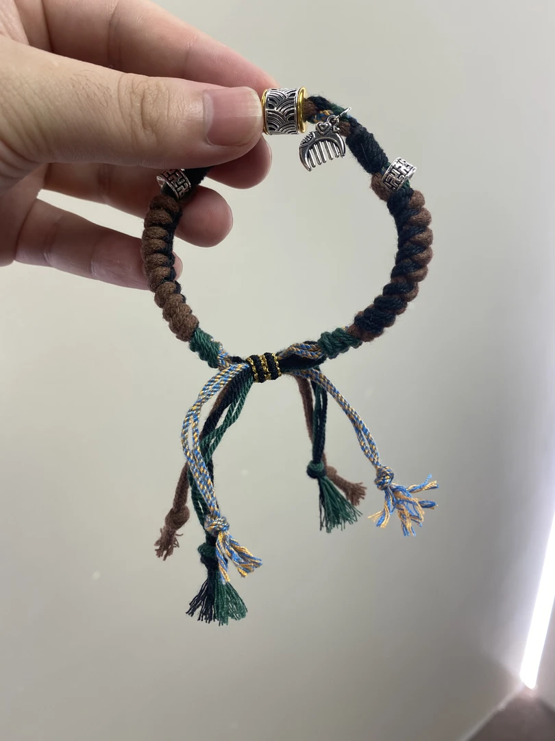 铜合金布艺手链 】纯手工编绳复古民族风编织手链6992-03