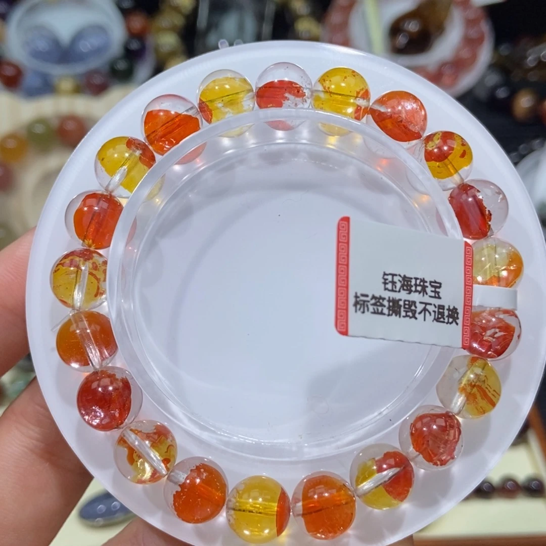 水晶手链未镶嵌锦鲤胶花9mm