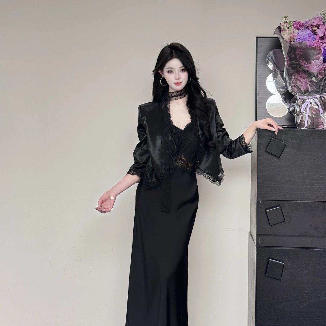 【黑夜达琳】法式时尚收腰时尚套装长裙套装轻奢夏季春季小众气质