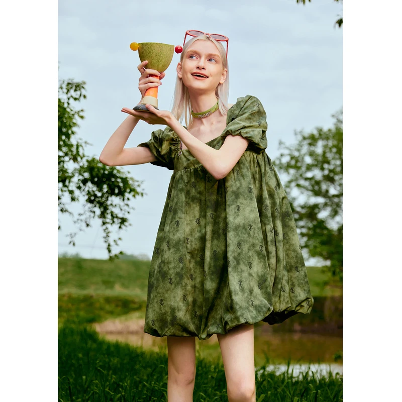 【商场同款】PHORM夏季新款方领露肩两穿连衣裙女Q03422426