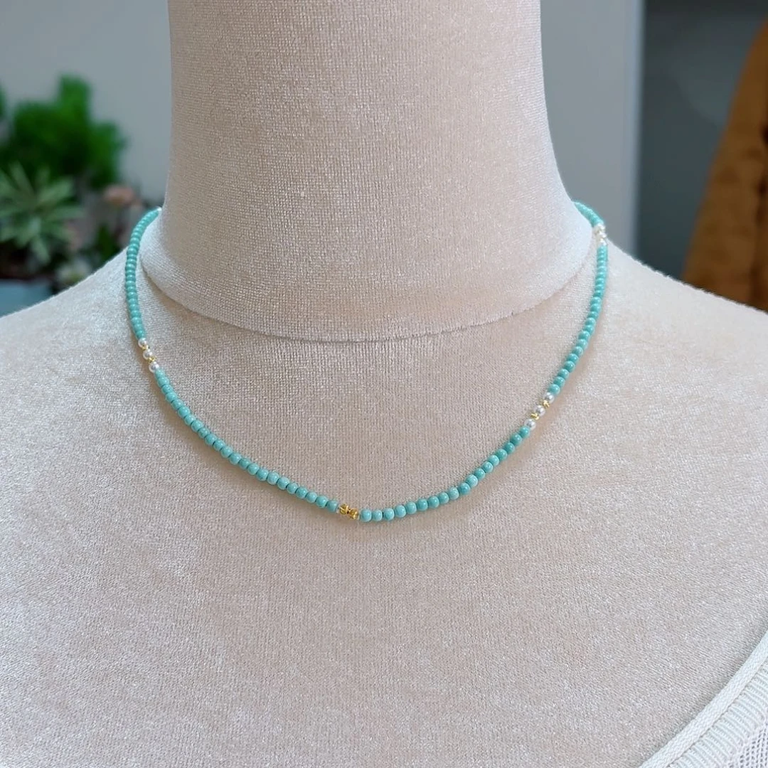 绿松石18K金镶嵌珠宝奇石