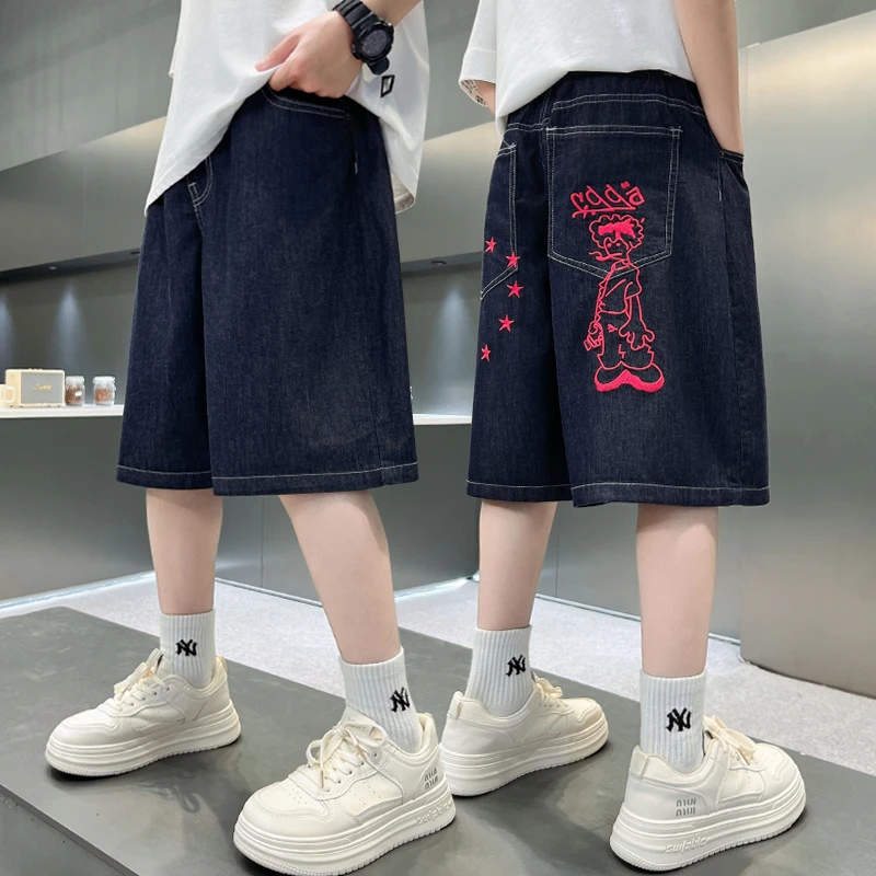 男童牛仔短裤夏季薄款宽松2025中大童休闲韩版五分裤儿童中裤夏装