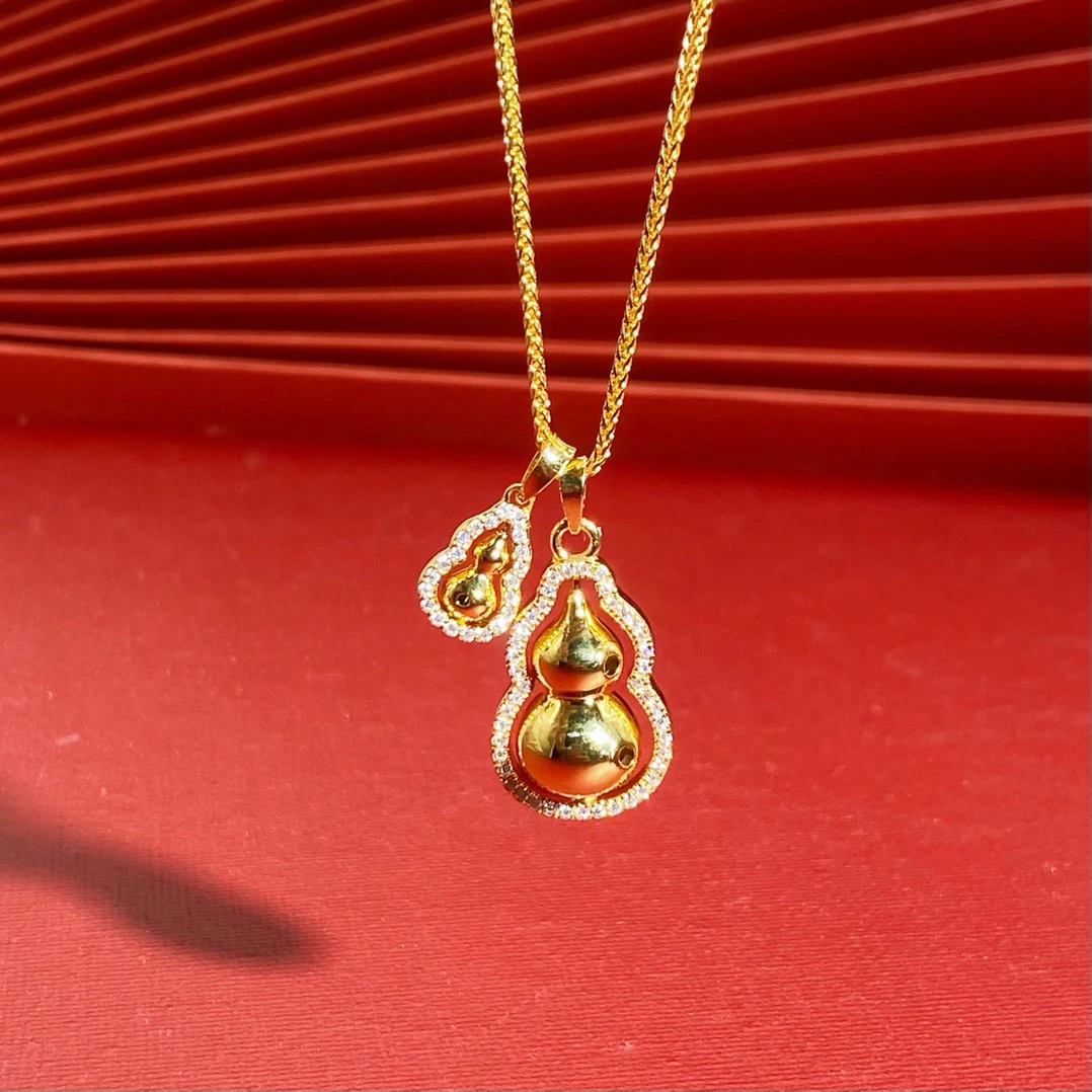 链子925银合成锆石 足银套链新款葫芦韦雪同款套链时尚百搭毛衣链