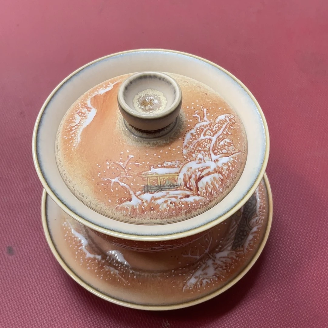蜡***新雪景盖碗。