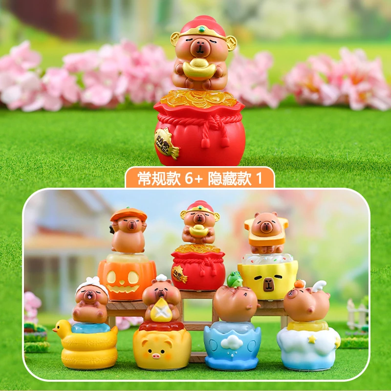 【盲盒】卡皮巴拉豚盲盒桌面装饰潮玩手办礼品之转转音乐铃