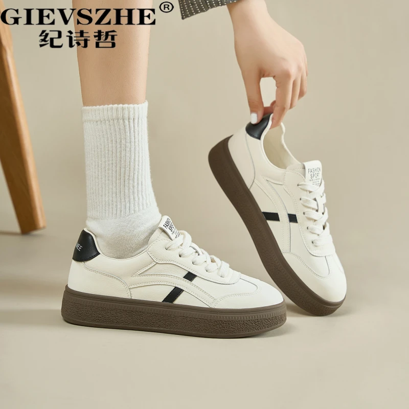 纪诗哲轻奢厚底运动板鞋女软底德训鞋新款轻便透气不累脚休闲鞋