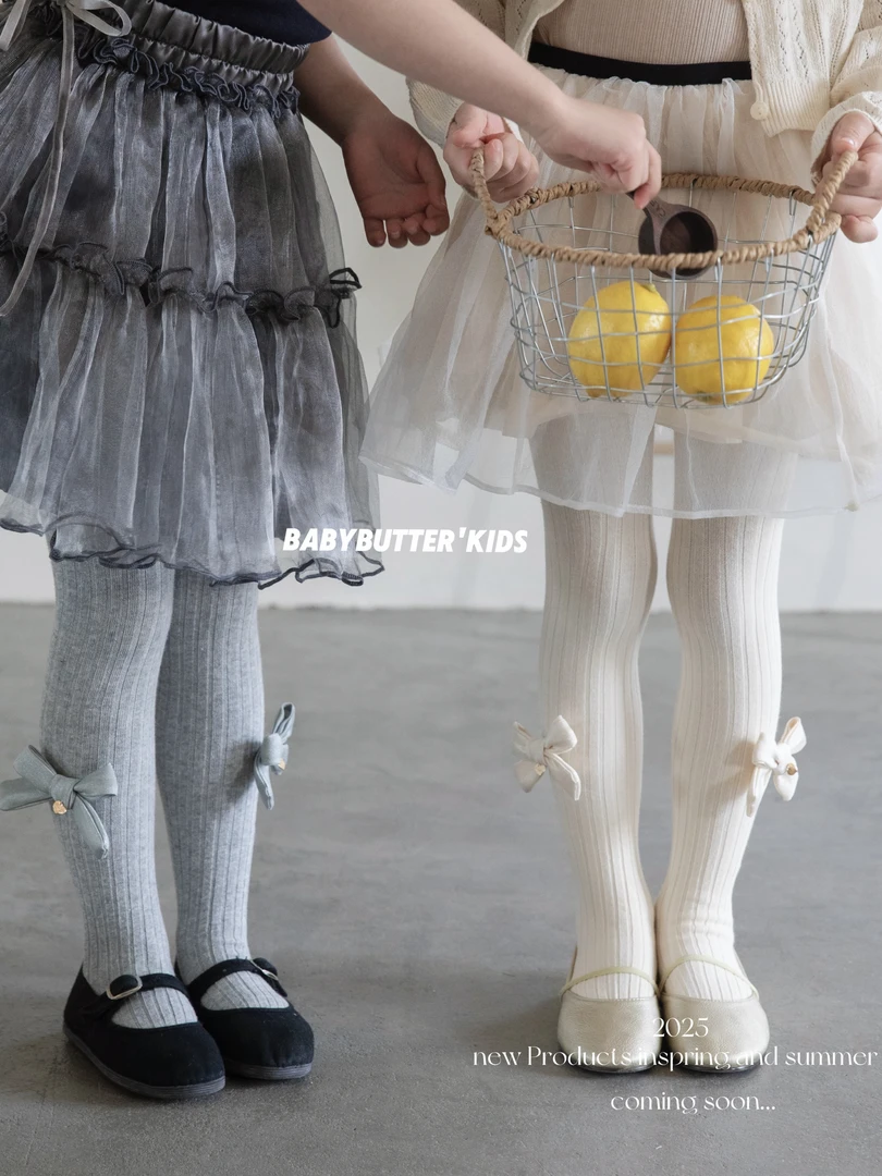儿童蝴蝶结打底裤春季薄款精梳棉女童连裤袜蝴蝶结春季百搭打底袜