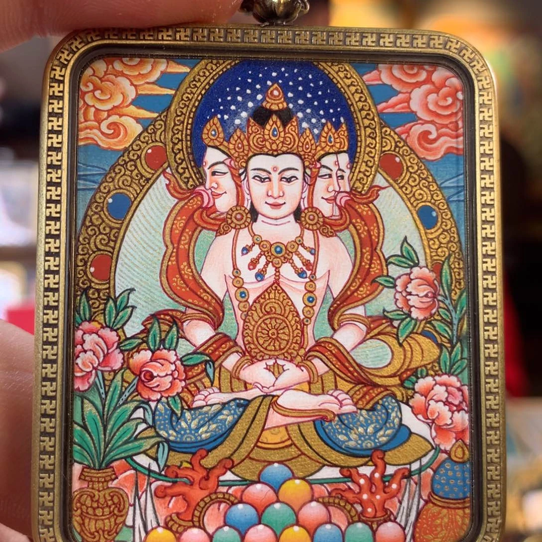 吊坠t****r热贡纯手绘唐卡大日