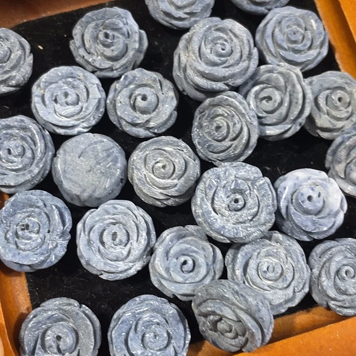 玛瑙/玉髓合金珠宝半成品一颗20mm蓝精灵雕刻花