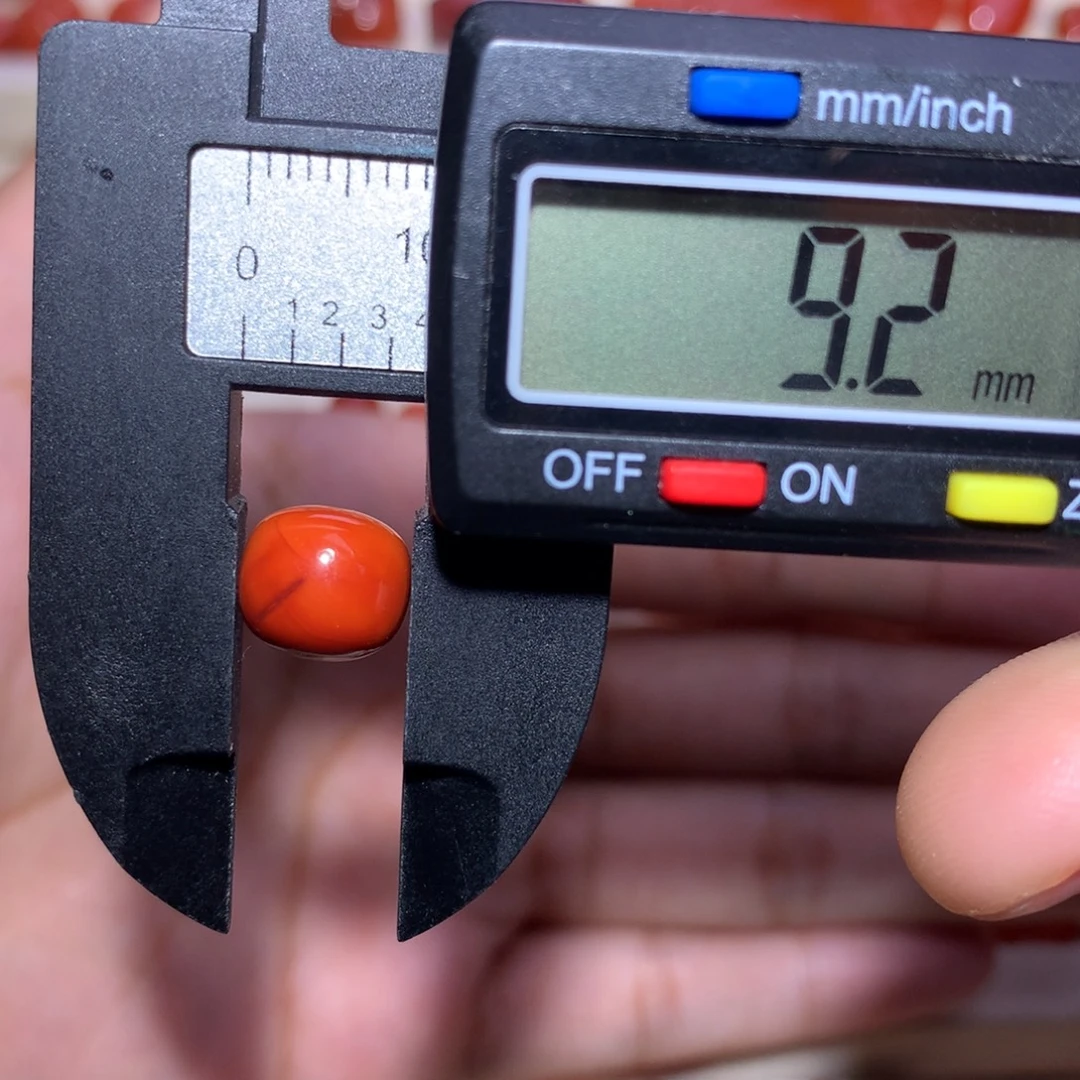 南红玛瑙未镶嵌柿子满肉火焰纹老型9.2×8.2