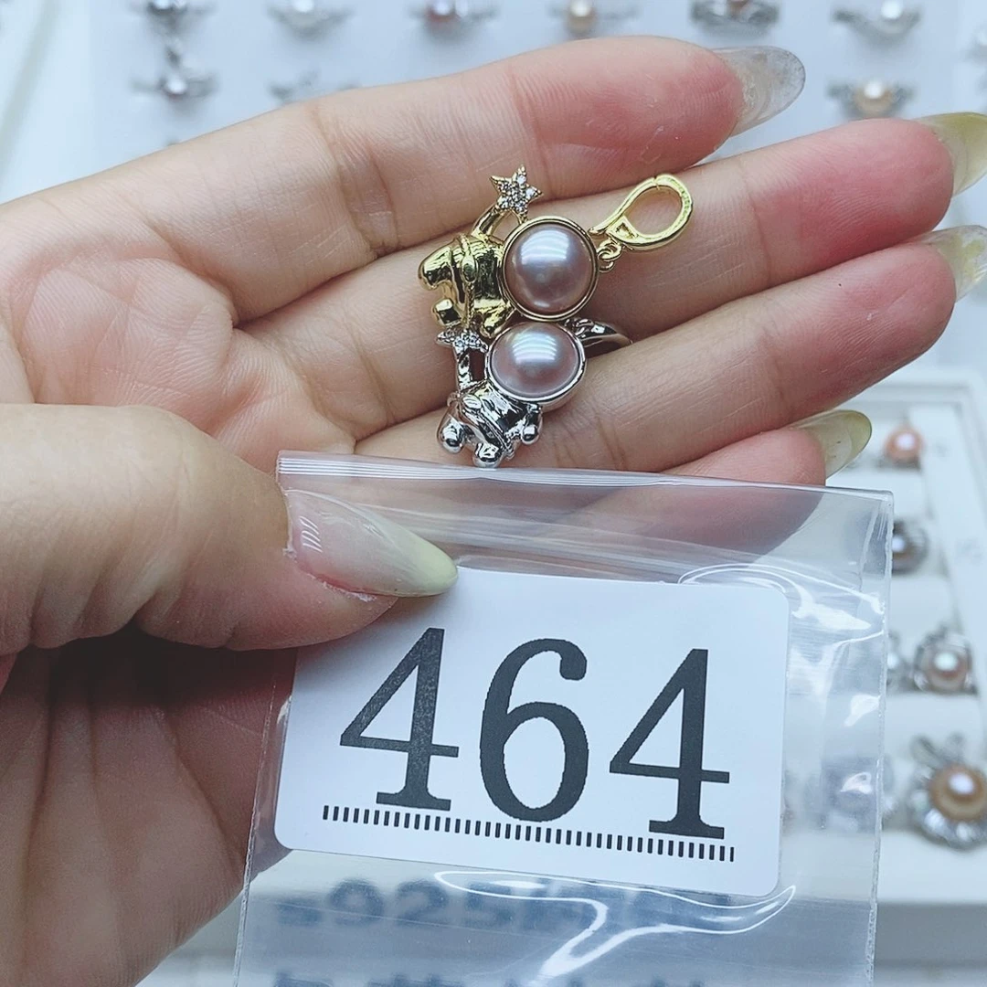 大***门戒指合金淡水珍珠464