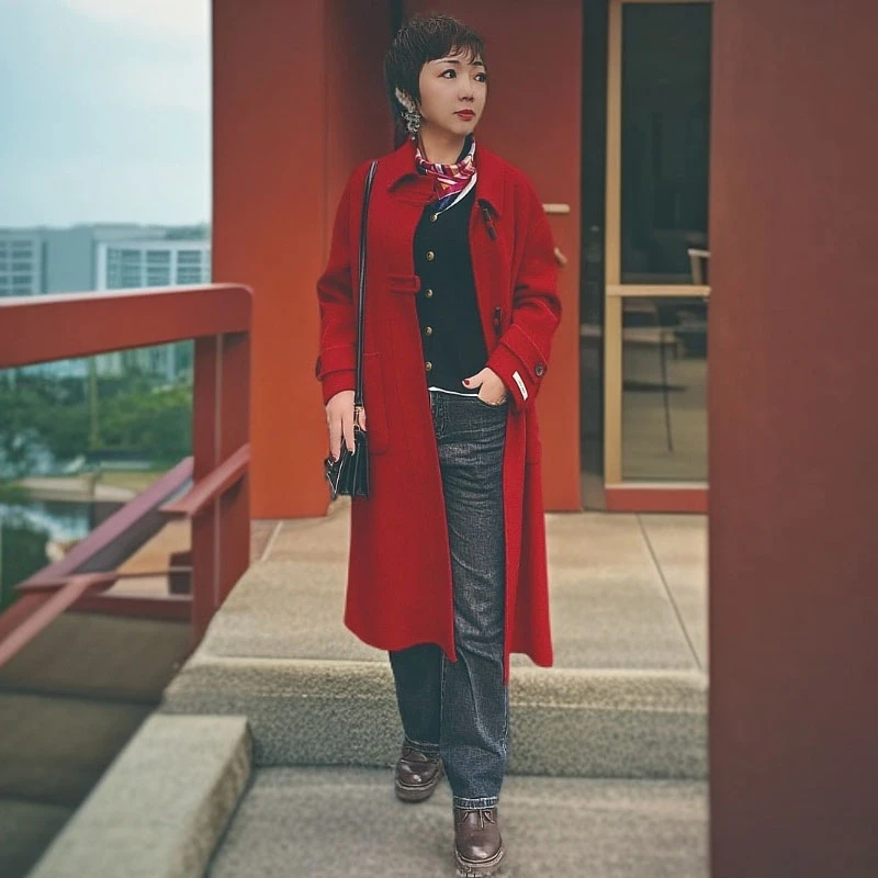 韩版2024长款毛呢大衣女中长款百搭过膝韩版时尚气质显瘦