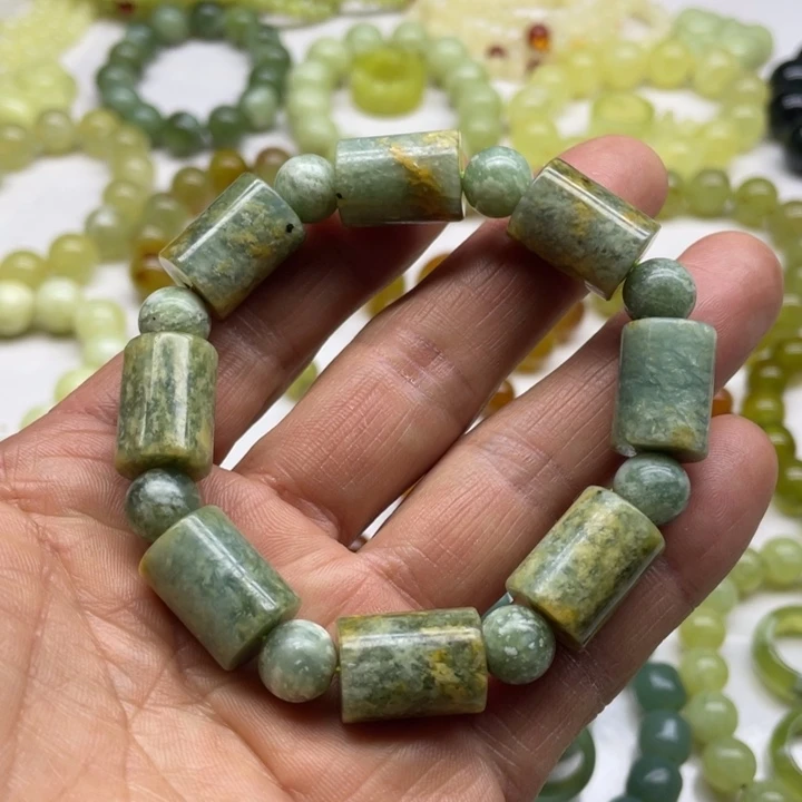 蛇纹石玉手串未镶嵌用****2