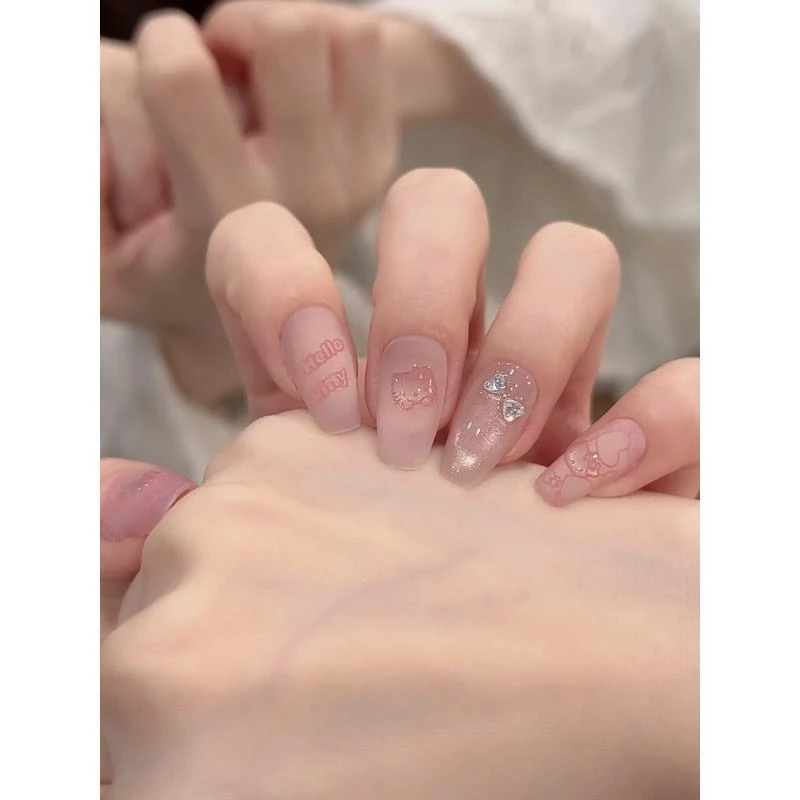 茉哉W现货【Hello Kitty】纯手工定制拆卸穿戴甲A4483