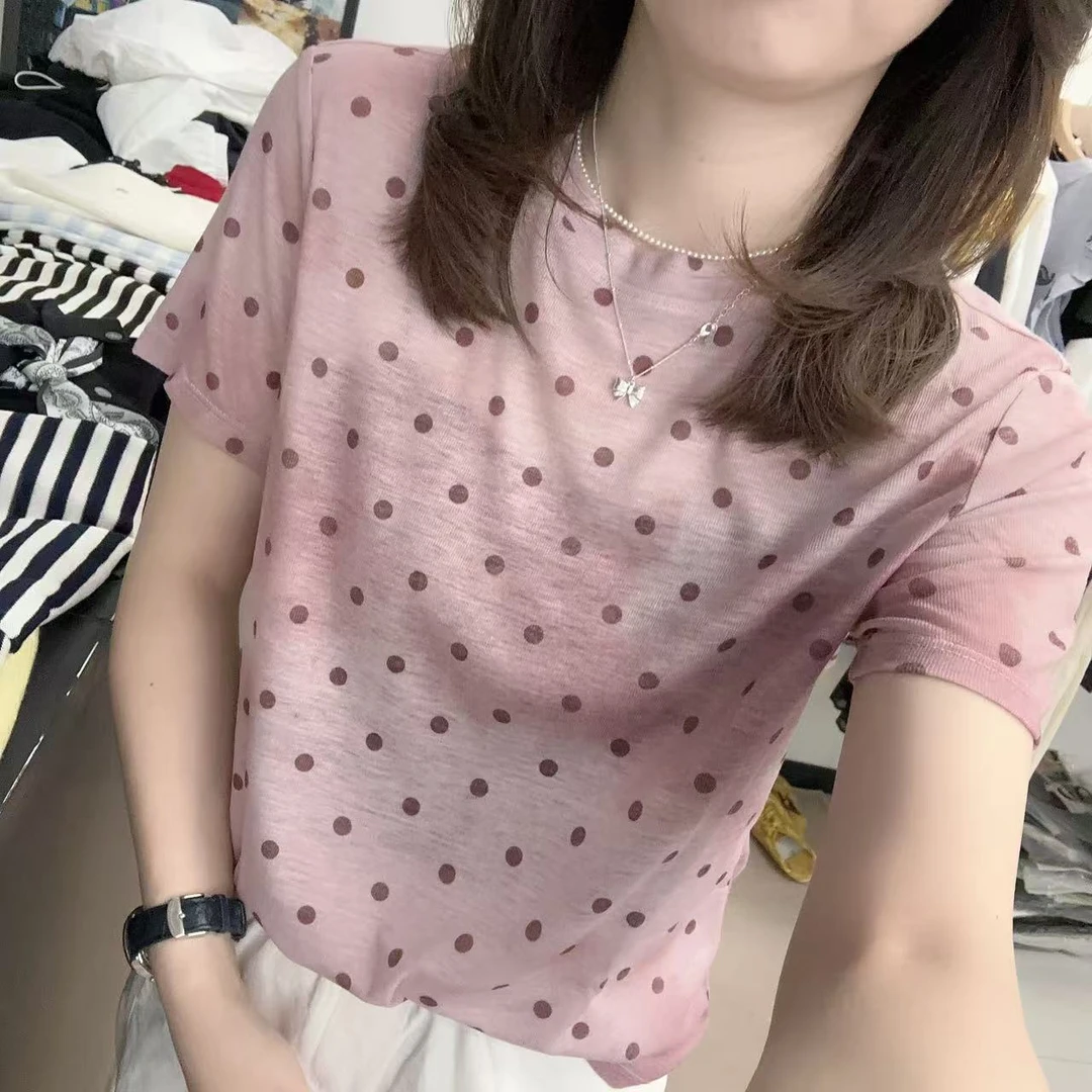 2025夏季简约上衣短袖T恤百搭显瘦冰凉感