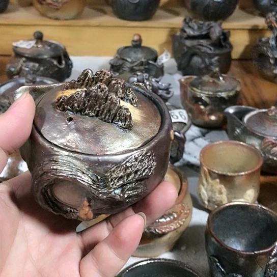 瓷片安*微瑕的风景宝瓶