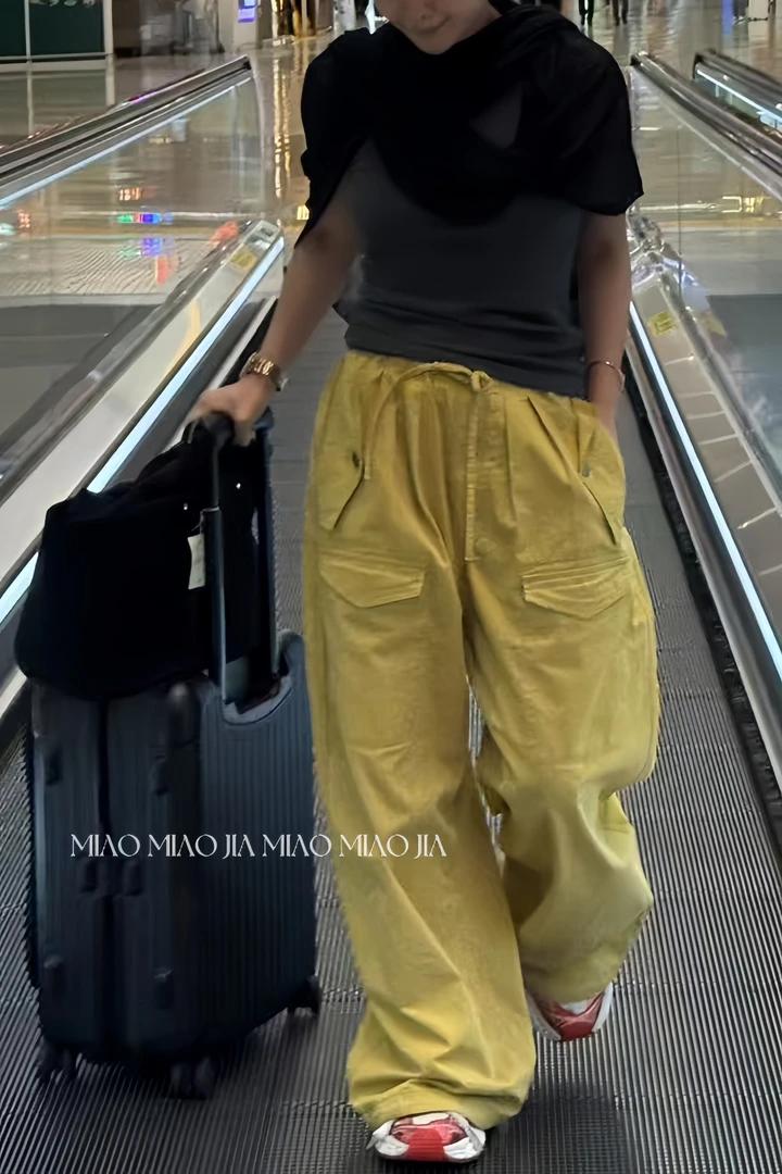 /苗苗家/『古早番』小众设计款工装裤女显瘦阔腿裤