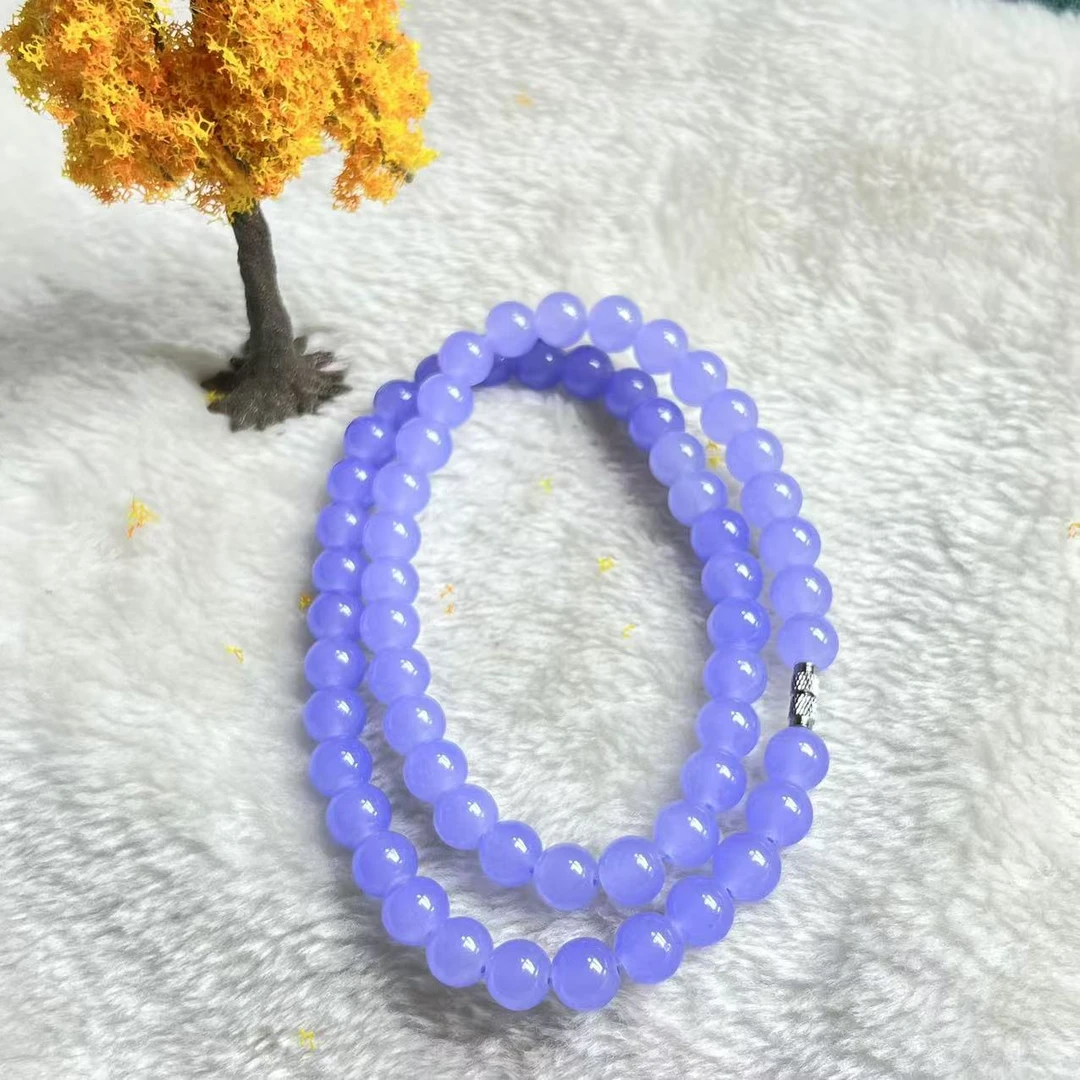 浅蓝圆珠k10项链美观大气美轮美奂尽显魅力