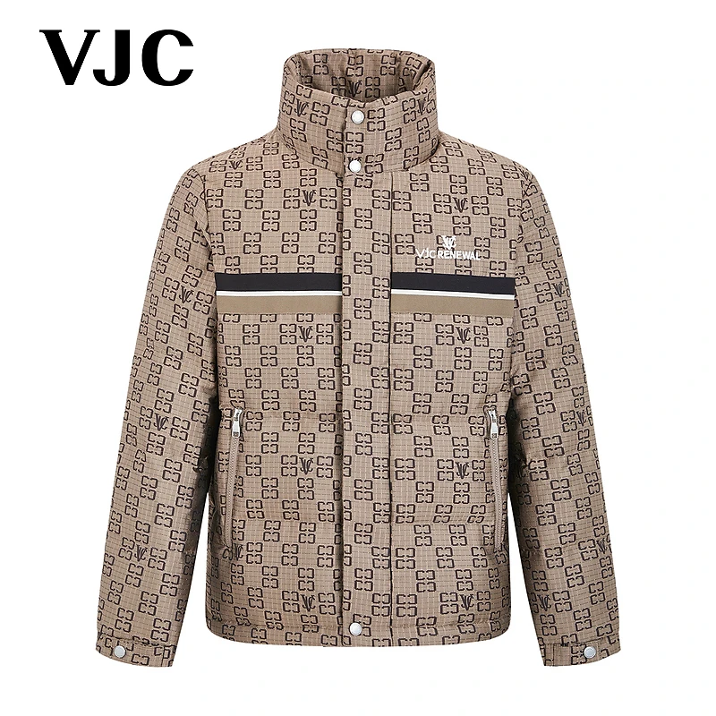 VJC/威杰思【90鹅绒】秋冬新款男士老钱风时尚立领羽绒服B24DJ1629