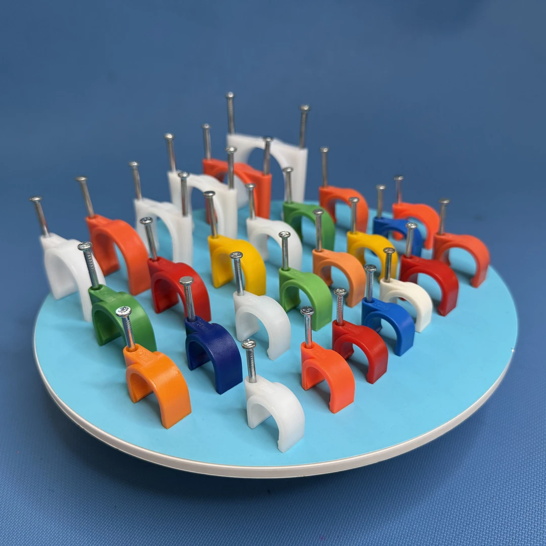 圆型特种钢钉卡16 20 25 32 40 50边卡管卡彩色卡可定制颜色贴牌