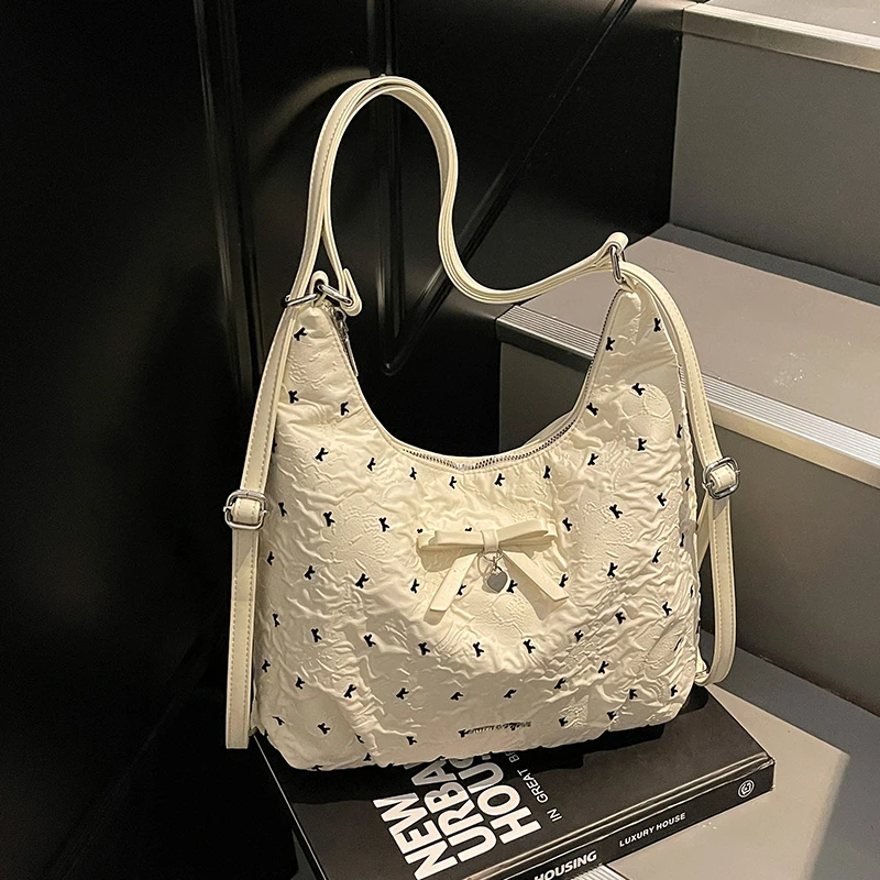 艾米兔女包2025新款潮流时尚百搭双肩包小众蝴蝶结设计单肩托特包