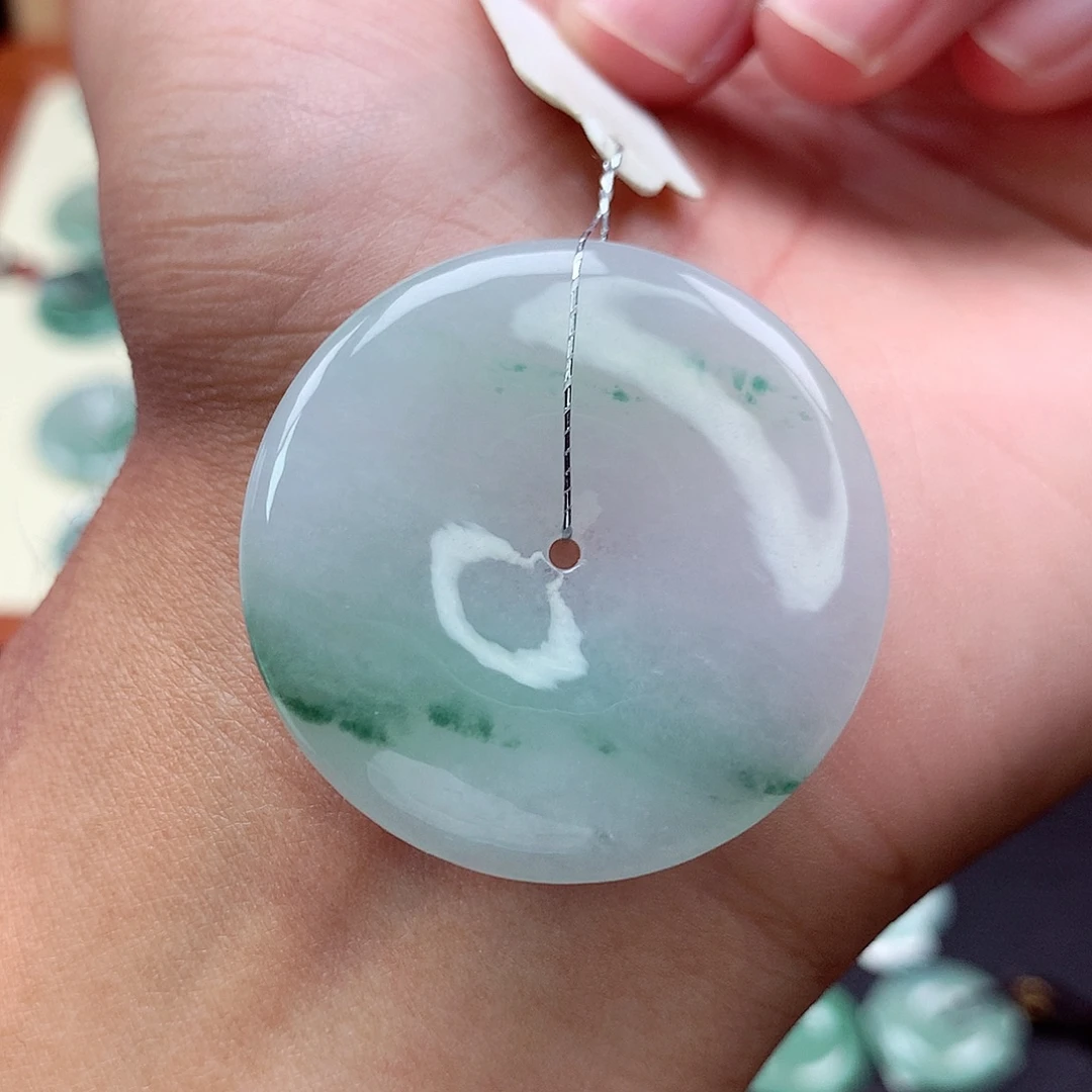 翡翠未镶嵌颈饰19 尺寸36.8-5.5