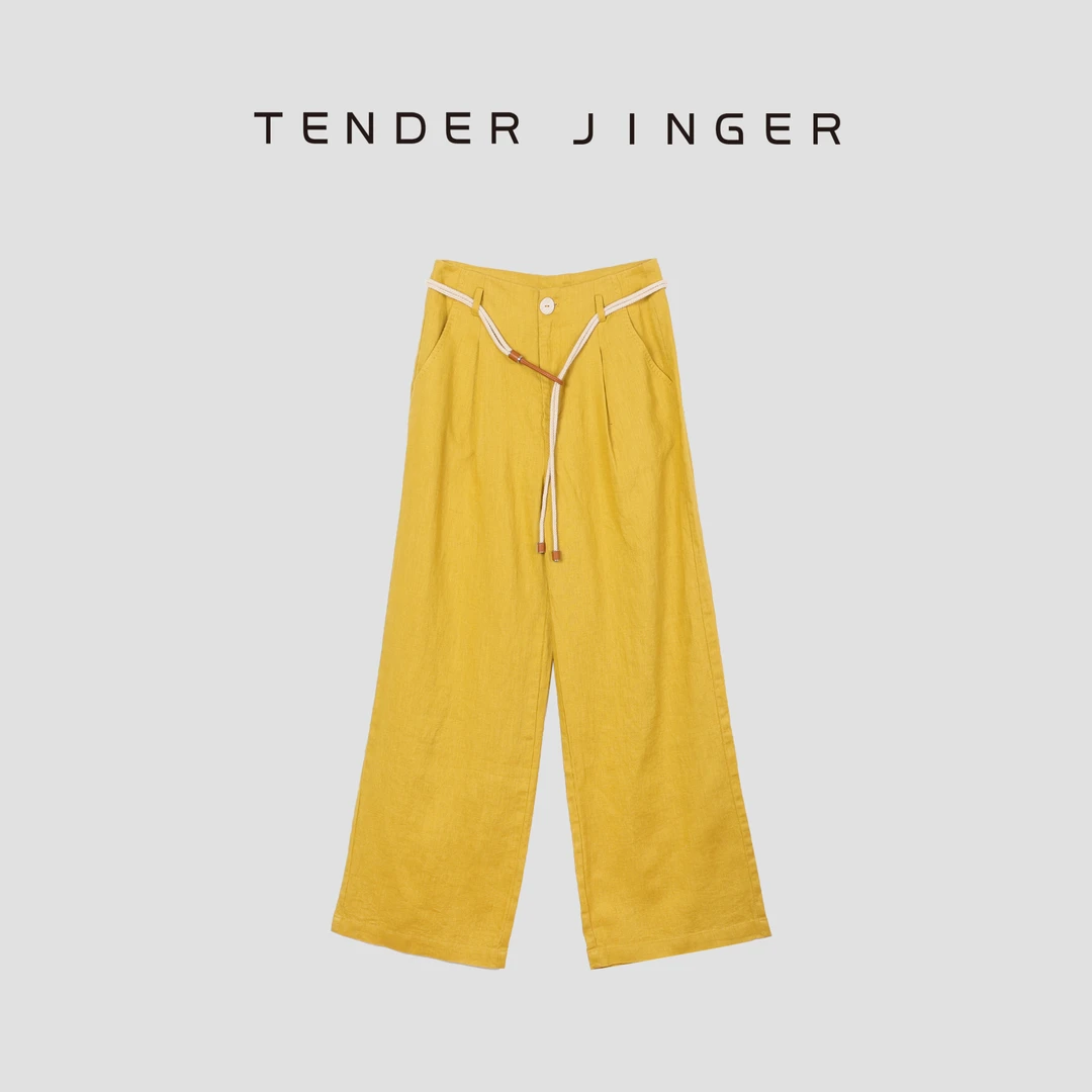 Tender Jinger｜亚麻高腰显瘦垂感休闲裤T52MBY30648