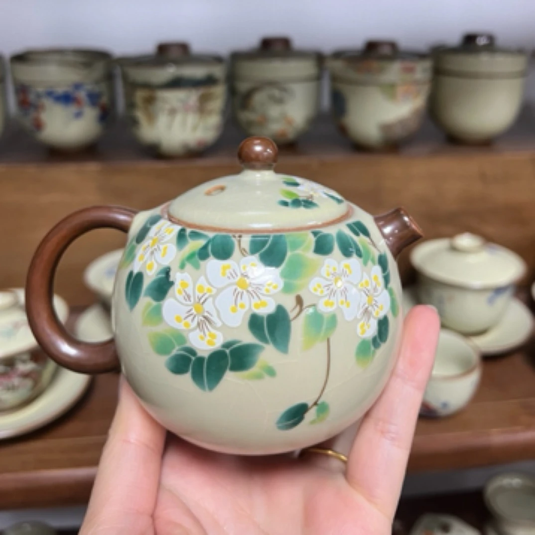 岑汝山茶花西施壶茶壶开片125毫升