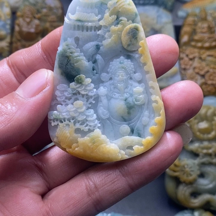 定制翡翠未镶嵌左****瓢财神爷