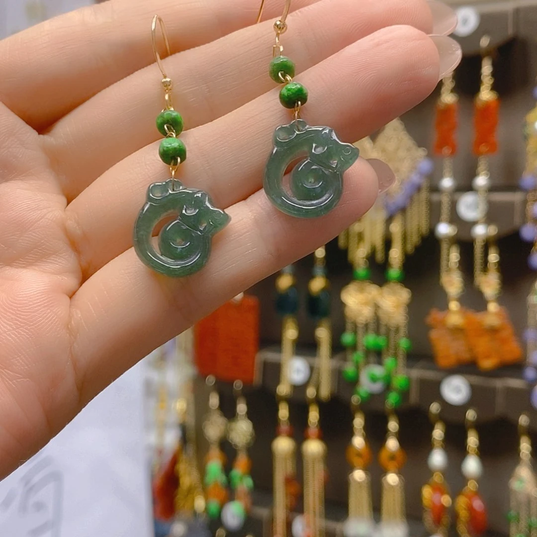 翡翠合金耳饰翡翠